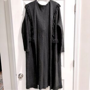 umgee Grey Fringe Cardigan